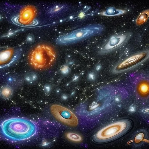 Prompt: create a picture of universe, and there flying different programming languages, like stars