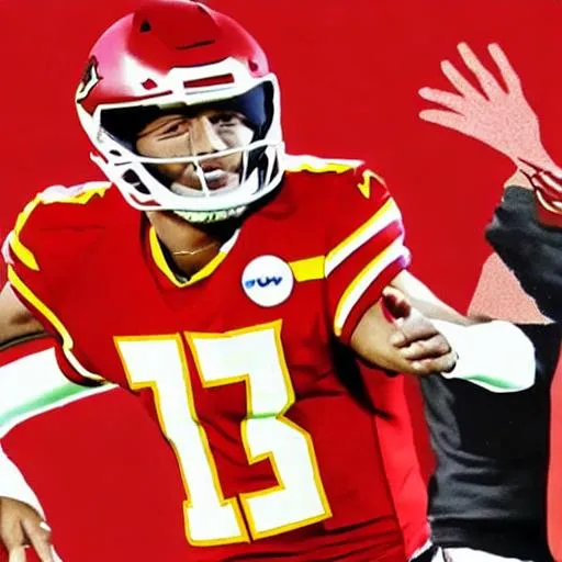 Prompt: Patrick Mahomes MS paint

