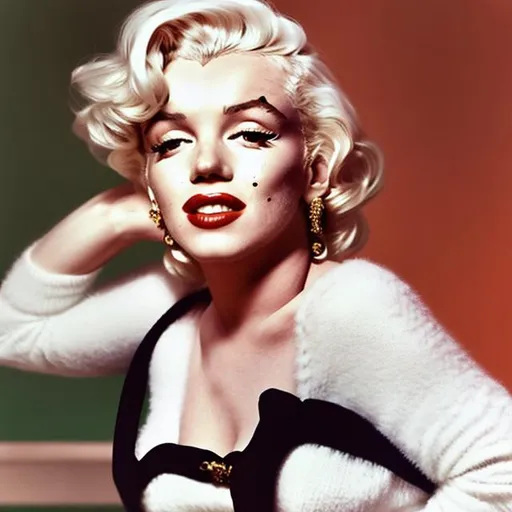 Marilyn Monroe sitting in a 1957 Chevrolet bel air | OpenArt