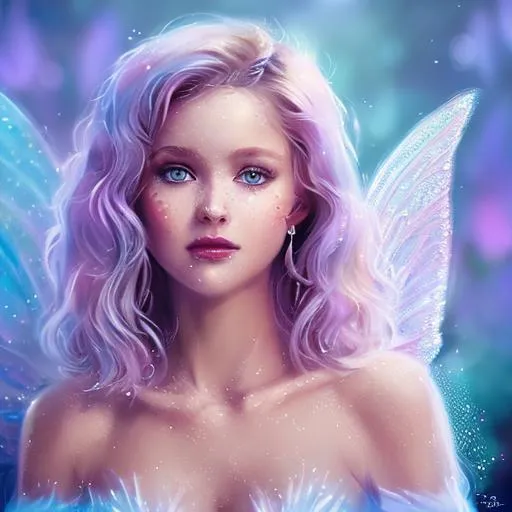 white fairy goddess wth pastel background, closeup | OpenArt