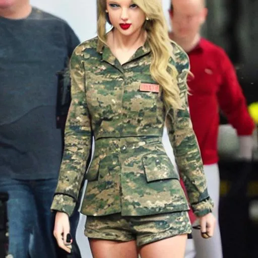 Prompt: Taylor swift in military outfit