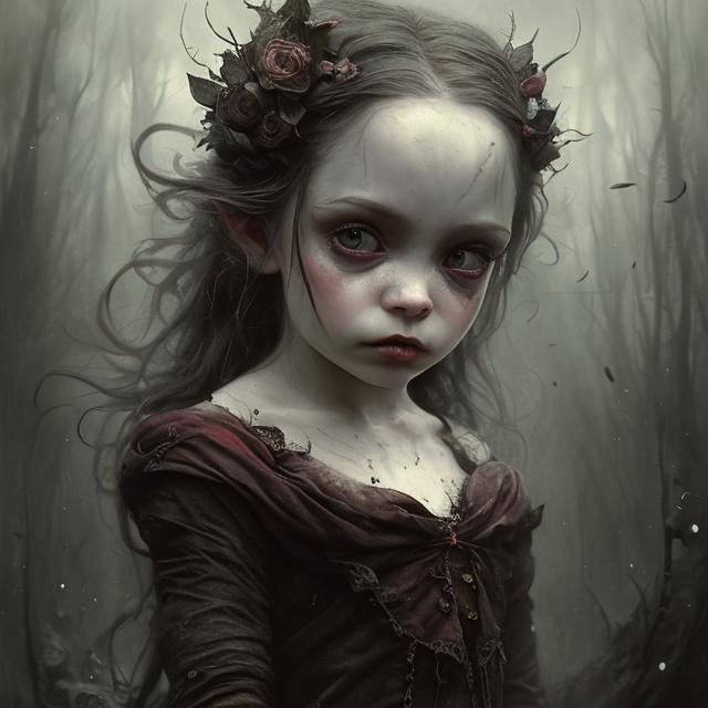 beautiful little girl vampire | grotesque details in... | OpenArt