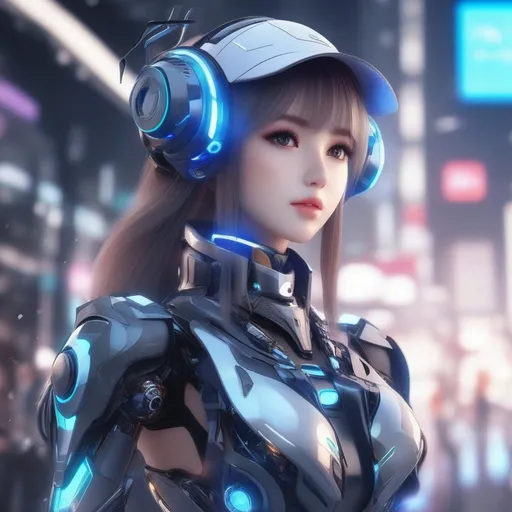 Prompt: 3d anime woman robot girl and beautiful pretty art 4k full HD