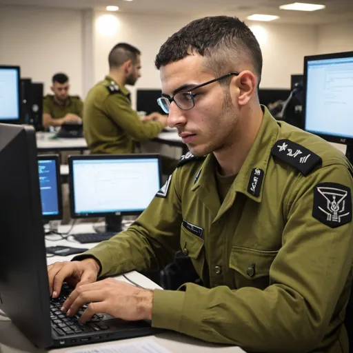 Prompt: IDF soldier coding 