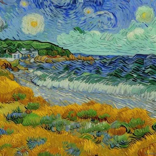 Prompt: Van Gogh painting, Cape Breton Island, high definition image, 4k, impressionist 