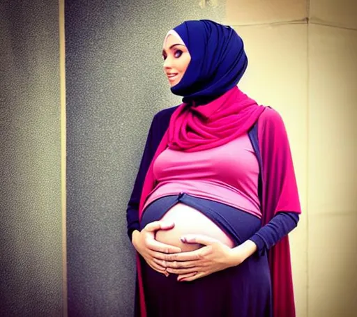 Prompt: Pregnant hijab 