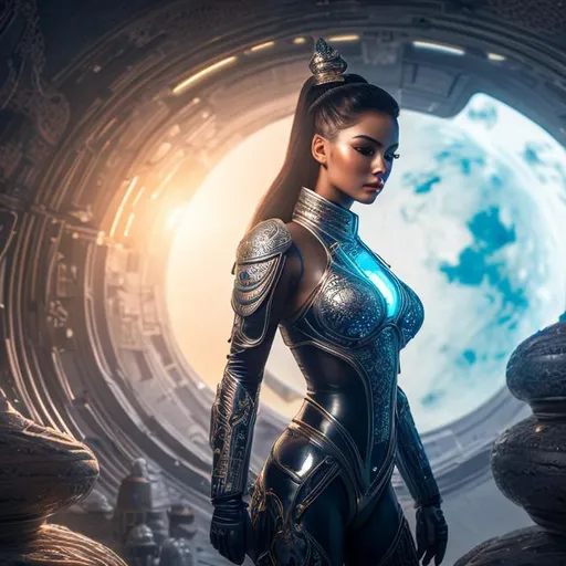 Prompt: create a photograph of beautiful elite female space soldier goddess , extremely detailed environment, detailed background, intricate, detailed skin, natural colors , professionally color graded, photorealism, 8k, moody lighting


