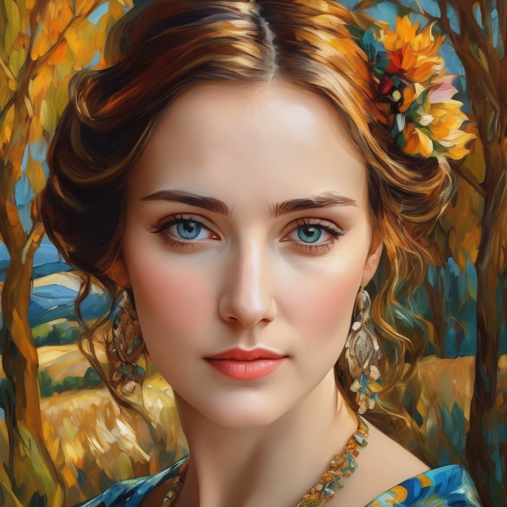 mymodel>Realistic painting of a beautiful woman in