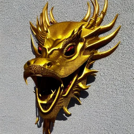 Prompt: golden dragon head picture