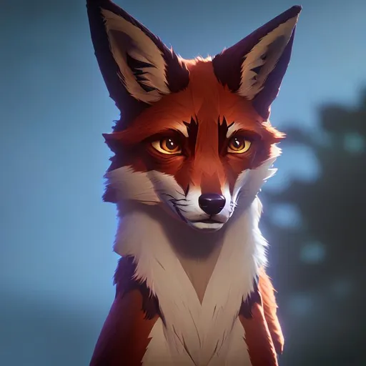 Prompt: fox with piercing eyes, 4k resolution, magical lighting