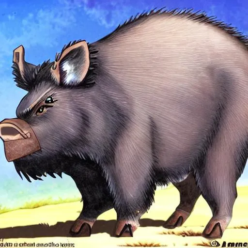 Prompt: anime black boar