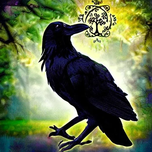 Prompt: Tree of life raven