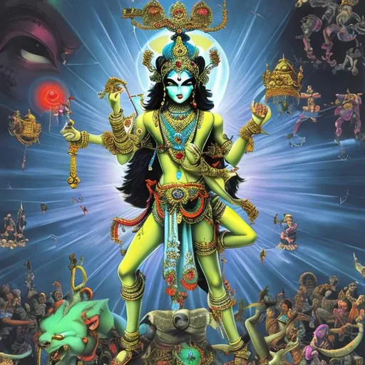 Prompt: bhagavad gita, shin megami tensei