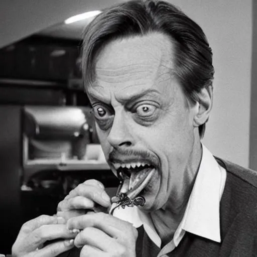 Steve Buscemi eats spaghetti