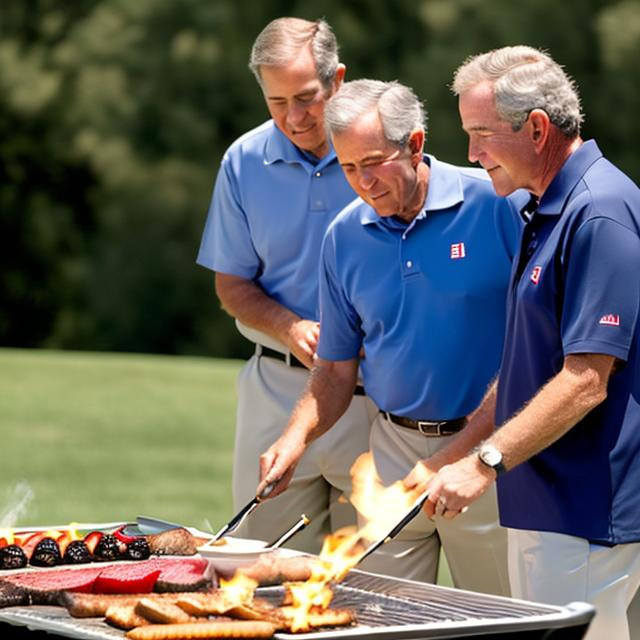 george w bush barbecueing with a jewish man