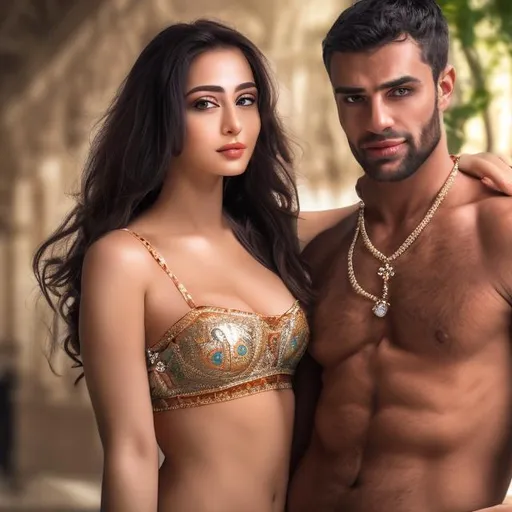 Prompt: Me and beautiful woman 4k UHD