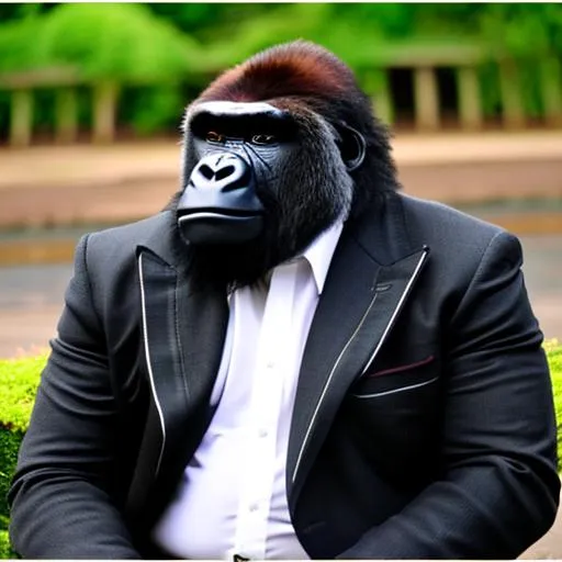 Prompt: gorilla with tailored suit 