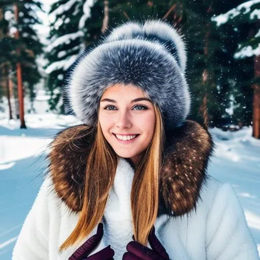 Prompt: cute Finnish girl, Heavy Coat and Fur Hat in the snowy Mountains ,photography, 64k, ultra-realistic, full body pose, pan out, high-resolution portrait of beautiful woman, no bra, hyper detailed perfect face, full body, long legs, perfect body, high-resolution cute face, perfect proportions,smiling, intricate Hyperlink hair, light makeup, sparkling, highly detailed, intricate Hyperlink shining eyes, Elegant, ethereal, graceful, HDR, UHD, high res, 64k, cinematic lighting, special effects, 