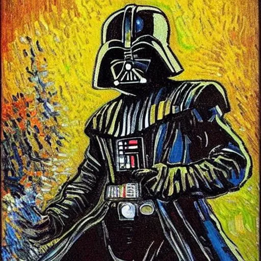 Prompt: van gogh star wars 