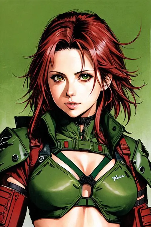 Prompt: (((Yoji Shinkawa))), sticker of ultra detailed portrait of Sarah Michelle Gellar  in red holy armor,  high quality cell shaded illustration in post apocalyptic style by Yoji Shinkawa, ((full body)), dynamic pose,Dark green hair, perfect anatomy, centered, freedom, Dark green hair, soul. Dark green hair, approach to perfection, cell shading, 4k , cinematic dramatic atmosphere, watercolor painting, global illumination, detailed and intricate environment, artstation, concept art, fluid and sharp focus, volumetric lighting, cinematic lighting, Art by Yoji Shinkawa,