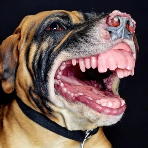 Scary Horror Human-dog Hybrid Teeth Hi. 