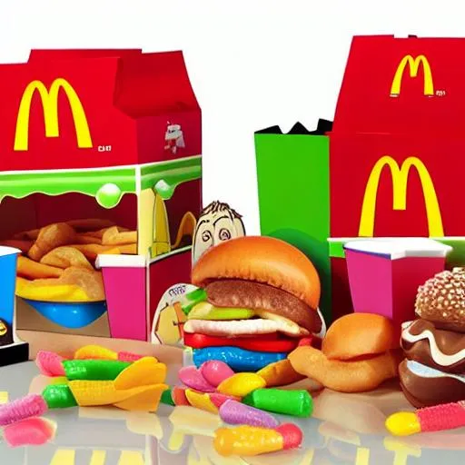 Prompt: McDonalds happy meal toys