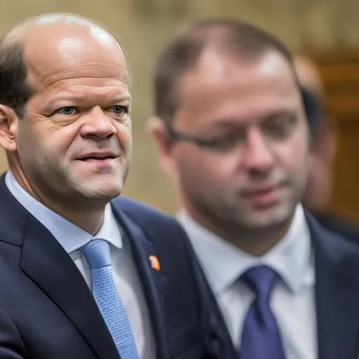 Prompt: olaf scholz marches