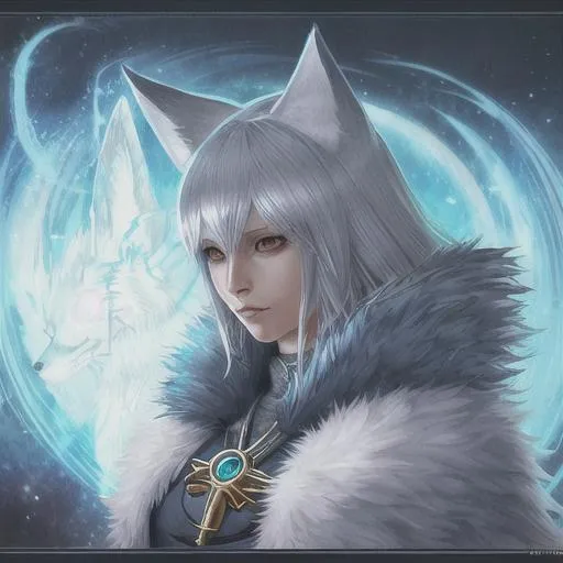 Prompt: arctic fox woman wizard, fursona, furry art, anthro, detailed cloth armor, detailed fur, anime key visual, portrait, makoto shinkai