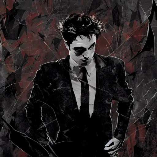 Prompt: Robert Pattinson's batman artwork