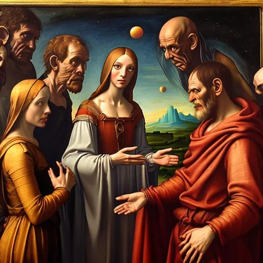 Prompt: an ET contact in renaissance style painting