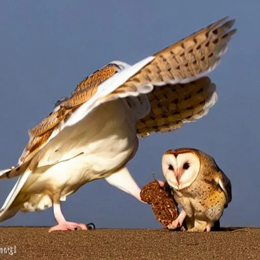 Prompt: Barn owl killing mouse


