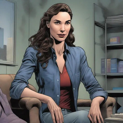 Prompt: Aunt May portrayed by Gal Gadot 
 illustrated in color  by Grant Morrison 