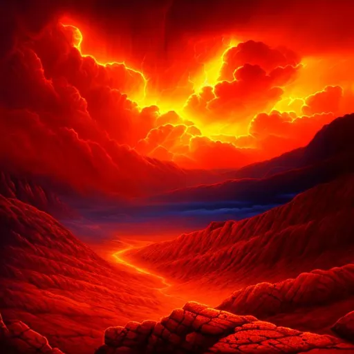 Prompt: hell oil painting background
,4k, uhd, red, concept art,red sky, hellish, rocky