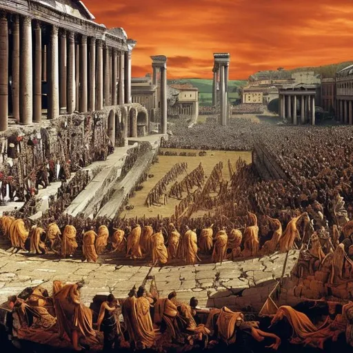 Prompt: Fall of roman empire 