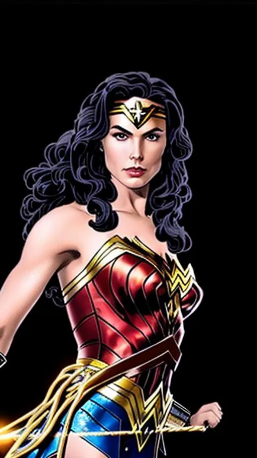 Prompt: wonder woman with side eye