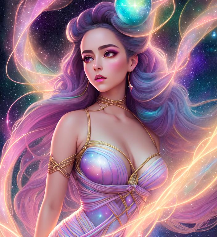 Highest Quality Portrait Full Body Of Galactic Woman Openart