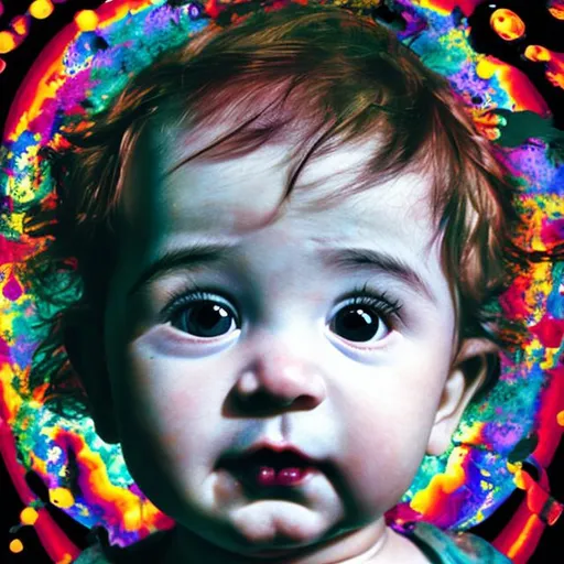Face of Baby in psychedelia and like Sigmar Polka fo... | OpenArt