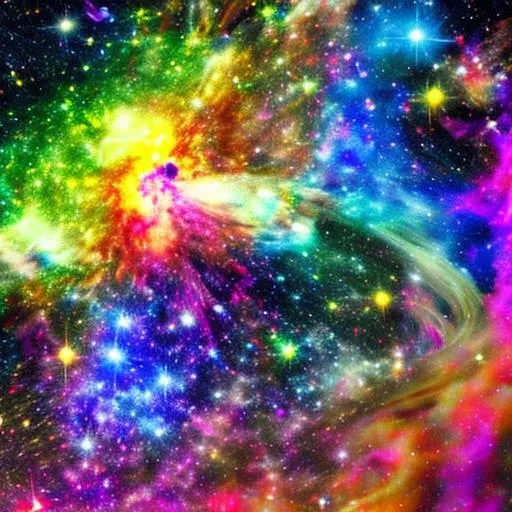 Prompt: colorful exploding galaxy