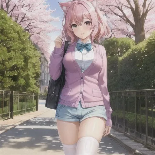 cat girl with pink hair - Playground