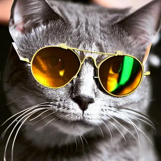Prompt: cat with aviator glasses


