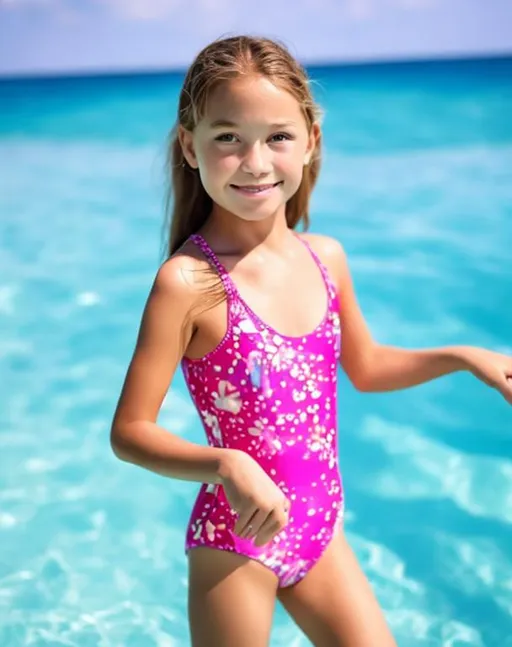 7 year old girl in a swimsuit