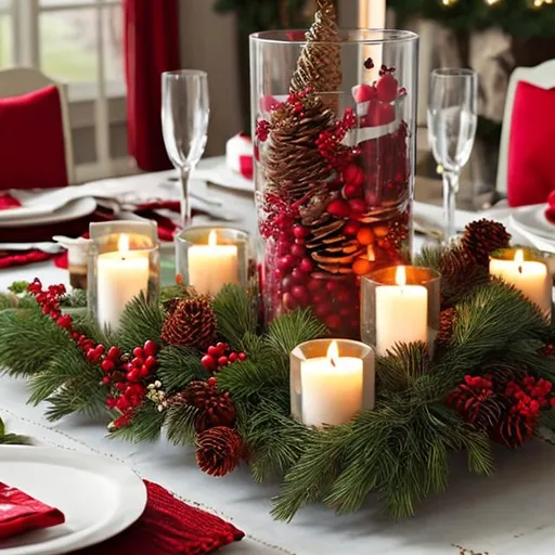 Prompt: A unique Christmas centerpiece 