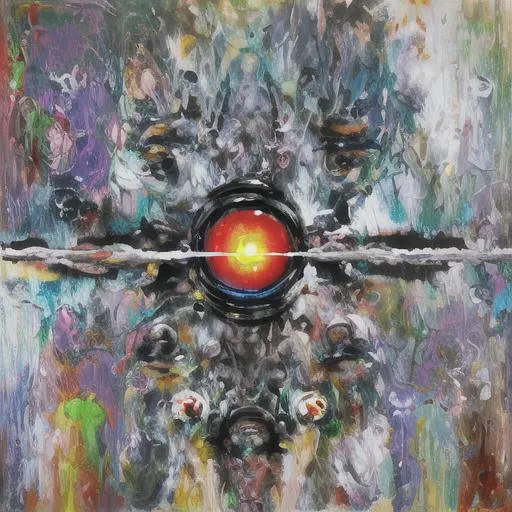 Prompt: abstract trippy robot humanoid technology 4k realistic oil painting