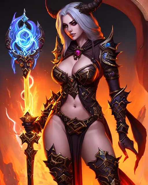 Prompt: Diablo Female Sorcerer beautiful body and face 