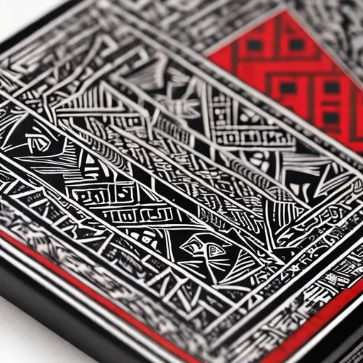 Prompt: Aztec patterned playing cards