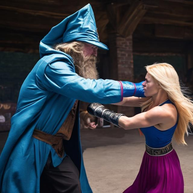 Wizard punching a lady in the fast in real life