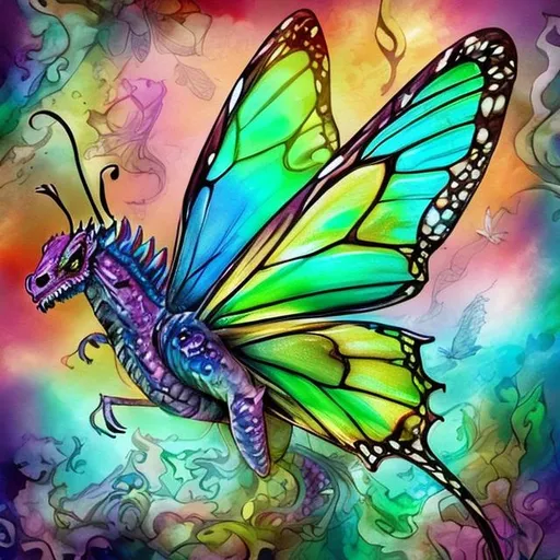 Prompt: butterfly mixed with a dragon