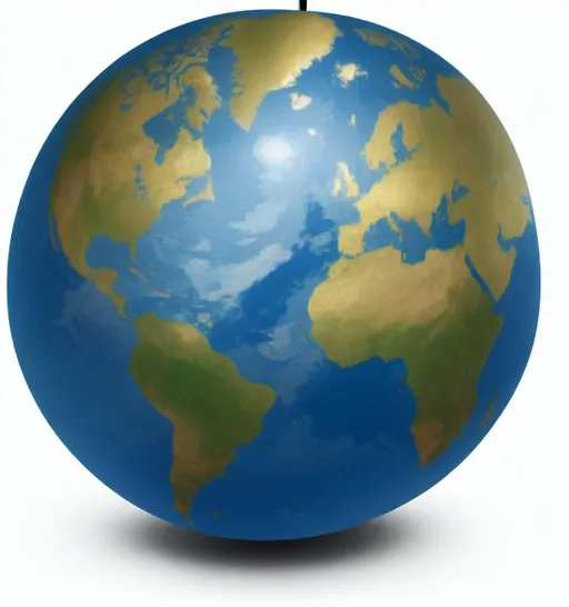 Prompt: digital art of globe of the world centered on north Atlantic ocean high resolution