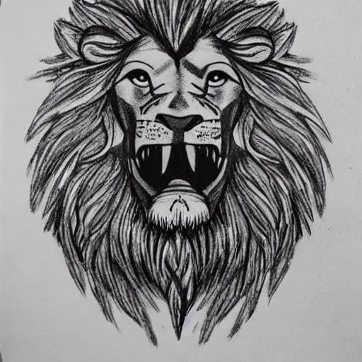 funeral drawing for lion face | OpenArt