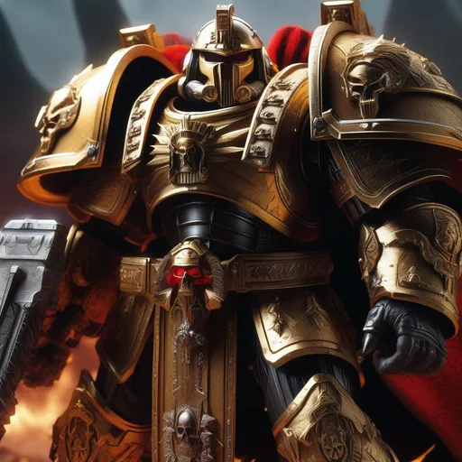 Prompt: God Emperor of Mankind of Warhammer 40K, Highly Detailed, Hyperrealistic, sharp focus, Professional, UHD, HDR, 8K, Render, electronic, dramatic, vivid, pressure, stress, nervous vibe, loud, tension, traumatic, dark, cataclysmic, violent, fighting, Epic, 



